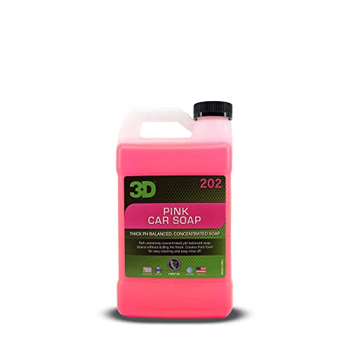 3D Pink Car Wash Soap - pH Balanced, Scratch-Free Car Soap, 64oz