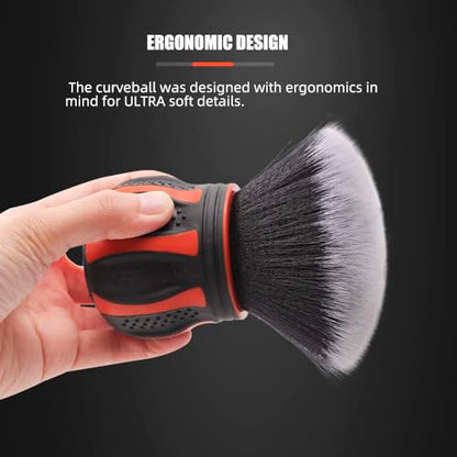 Ultra Soft Detailing Brush, Car Detail Brush, Orange Handle XL Synthetic Brush - Ultra Soft Bristles, Comes with Storage Rack, Covers Large Area Inside or Outside Vehicles