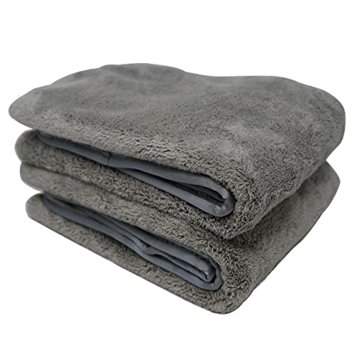 Platinum Microfiber Towels for Cars - Set of 2 Drying Towels with Maximum Absorbency, Scratch Free Wash Towels for Detailing, Microfiber Cleaning Cloth Towel Kit