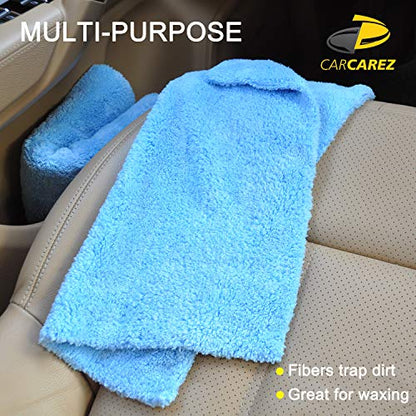 CARCAREZ Microfiber Towels for Cars - 450 GSM, 16x16 in., Pack of 6