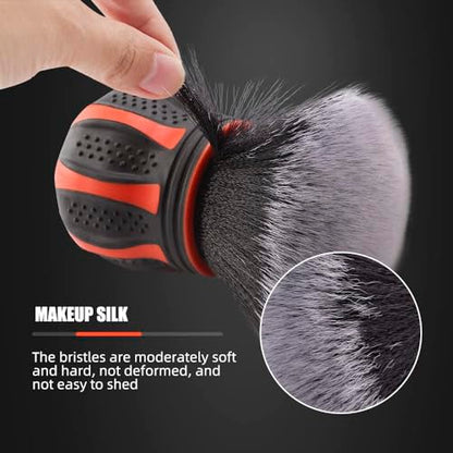 Ultra Soft Detailing Brush, Car Detail Brush, Orange Handle XL Synthetic Brush - Ultra Soft Bristles, Comes with Storage Rack, Covers Large Area Inside or Outside Vehicles