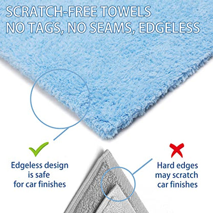 CARCAREZ Microfiber Towels for Cars - 450 GSM, 16x16 in., Pack of 6