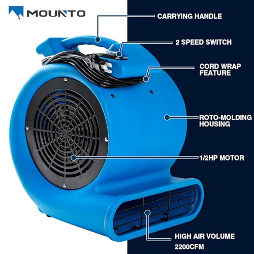 Mounto 1/2hp Air Mover Floor Drying Blower Fan