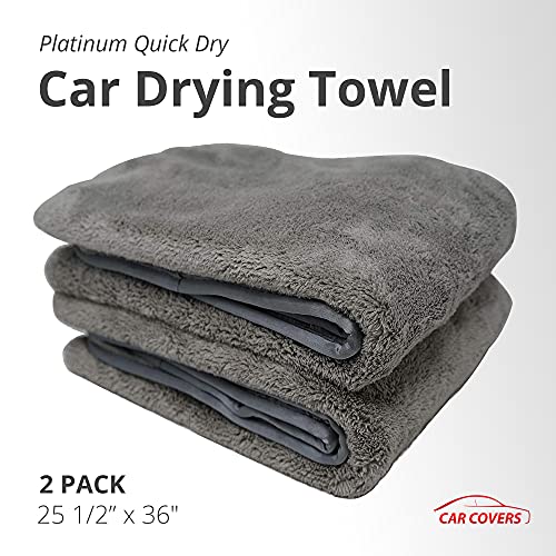 Platinum Microfiber Towels for Cars - Set of 2 Drying Towels with Maximum Absorbency, Scratch Free Wash Towels for Detailing, Microfiber Cleaning Cloth Towel Kit