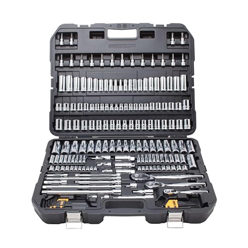 DEWALT Mechanics Tool Set, SAE and Metric, 1/2, 1/4, 3/8 Drive Sizes, 192-Piece (DWMT75049)