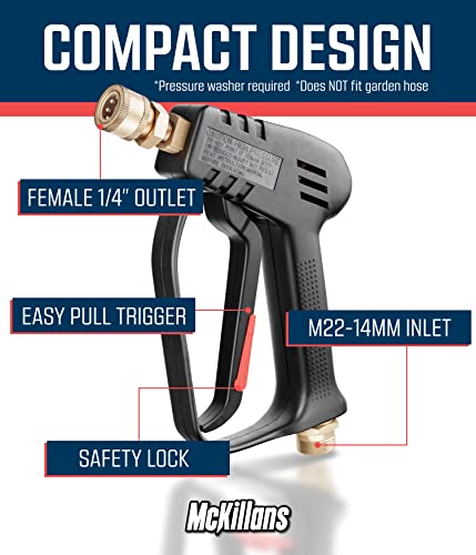 McKillans® Short Pressure Washer Gun with Replacement M22 Inlet