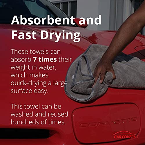 Platinum Microfiber Towels for Cars - Set of 2 Drying Towels with Maximum Absorbency, Scratch Free Wash Towels for Detailing, Microfiber Cleaning Cloth Towel Kit