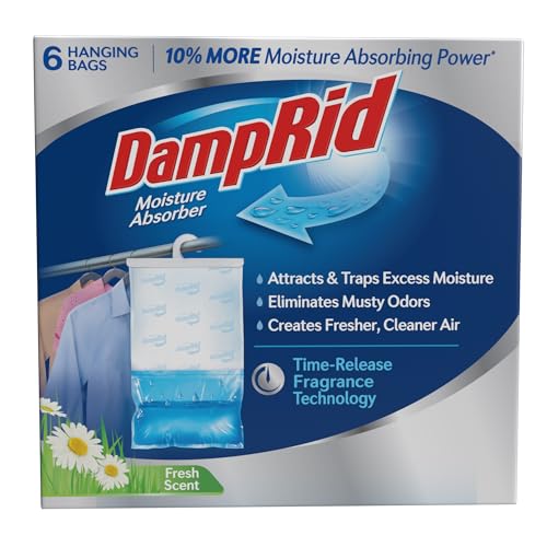 DampRid Fresh Scent Hanging Moisture Absorber, 15.4 oz (6 Pack)