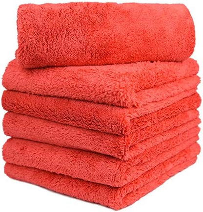 CARCAREZ Microfiber Towels for Cars - 450 GSM, 16x16 in., Pack of 6