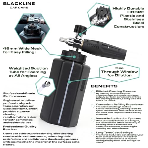 Blackline High-Performance Foam Cannon for Pressure Washer - Premium Car Wash Foam Gun