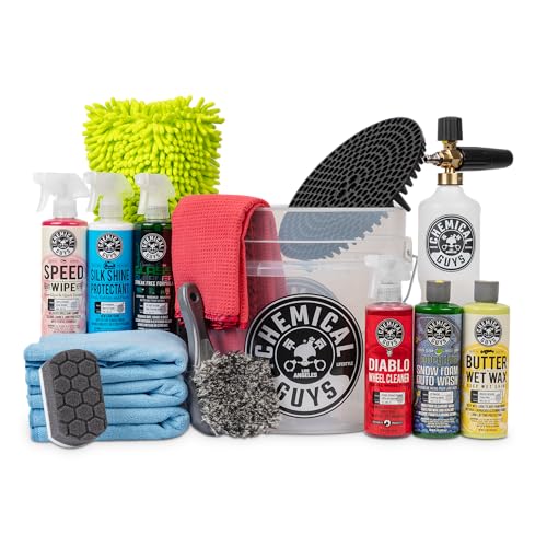 Chemical Guys HOL169 16-Piece Arsenal Builder Car Wash Kit (Foam Cannon, Bucket, & 6 Cleaning Chemicals)