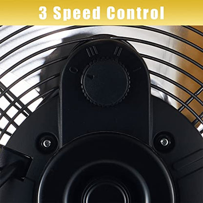 16" High-Velocity Drum Air Circulator Fan - 2800 CFM Turbo Shop Fan With 360° Pivoting Head & 3-Speed 1/4 HP Motor